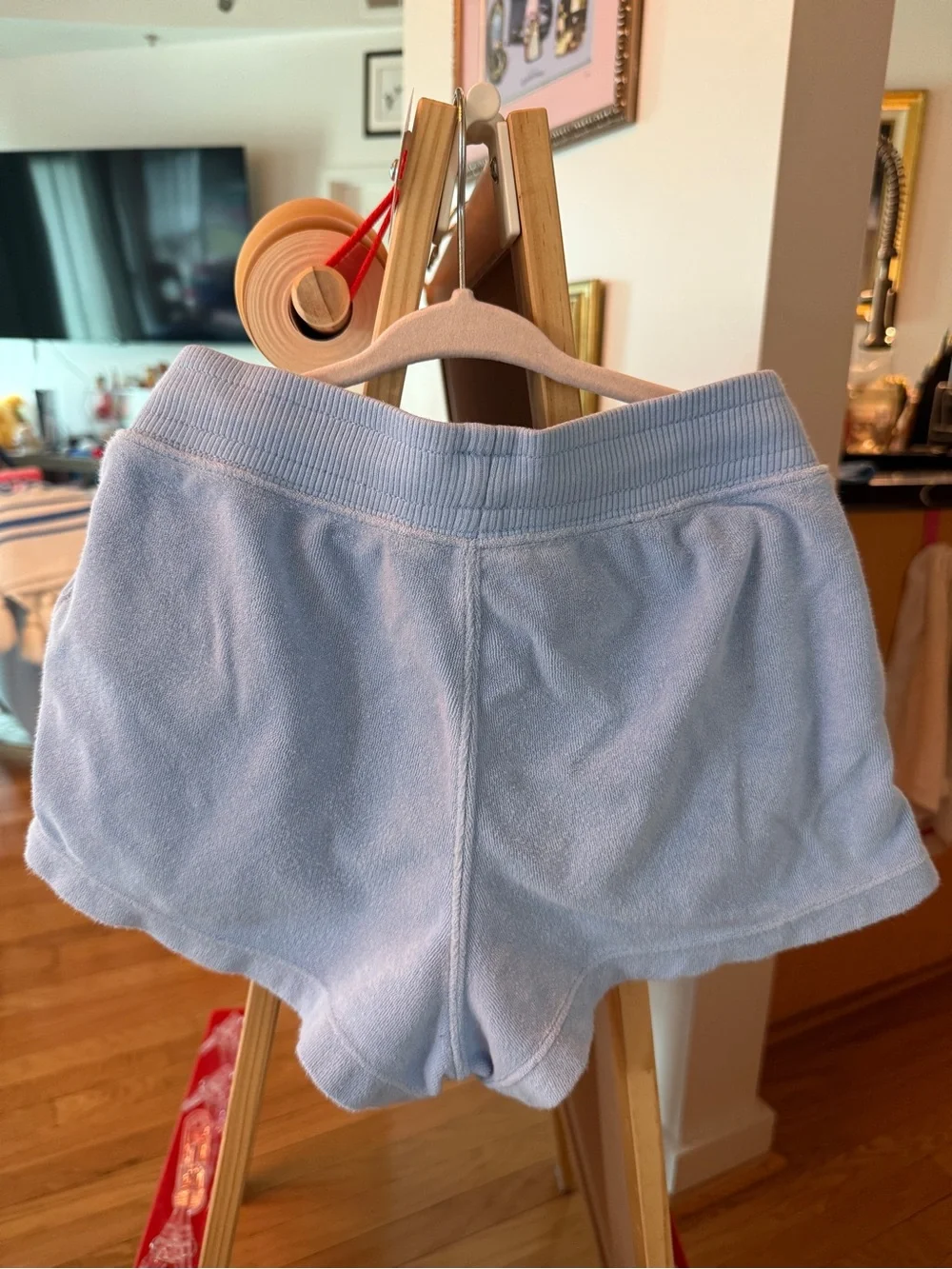 Polo Ralph Lauren Girls Blue Terry Cloth Shorts Pink Trim Size S(7) P